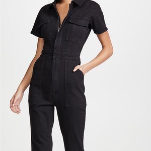 Good American fit for success black denim jumpsuit